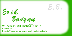 erik bodzan business card